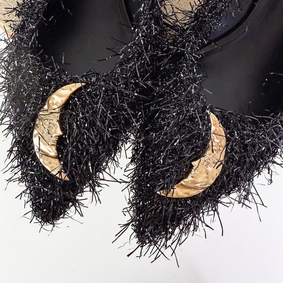 Antonio Melani Moon Whimsigoth Fairy Goth Eras Frayed Pump Heels Black 6.5 NEW - Picture 4 of 8